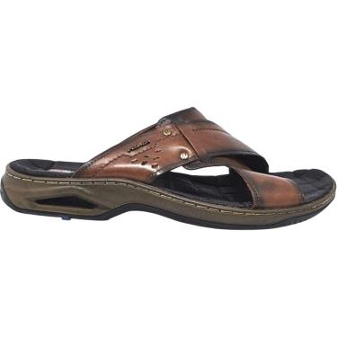 Imagem de Chinelo Masculino Gaspea Dia a Dia Passeio Em Couro Plus Size Com Ajuste Amortech Pegada 533236