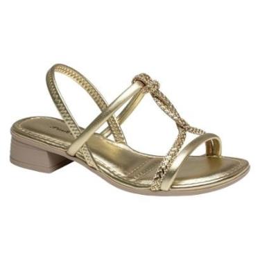 Imagem de Sandália Pink Cats Tira Brilho Salto Bloco Leve e Macia-Feminino