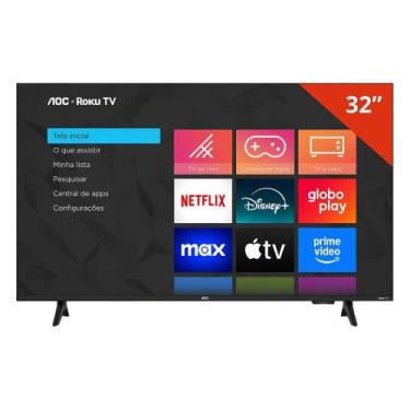 Imagem de Smart TV AOC LED 32" HD WI-FI Roku TV HDMI USB - 32S5155/78G, Preto