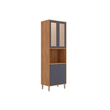 Imagem de Paneleiro de Cozinha Cristaleira Esplêndida com 4 Portas em 100% MDF 70CM Cinamomo-tita...