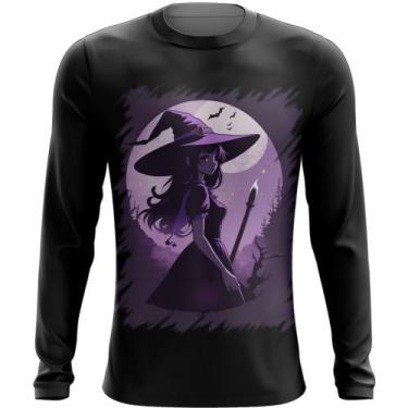 Imagem de Camiseta Manga Longa Bruxa Halloween Púrpura Festa 3 - Kasubeck Store®