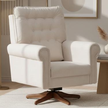 Imagem de Poltrona de Amamentação Com Balanço Giratória Encanto D02 Bouclê Off White C-200 - Lyam...