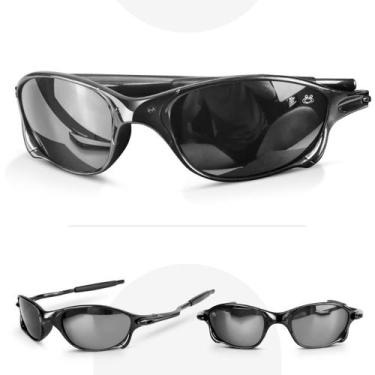 Imagem de oculos sol masculino lupa preta proteção uv praia acetato original pre