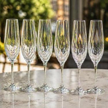 Imagem de Jogo de 6 Taças para Champagne Bohemia Uria Cristal Titanium 270ml - H
