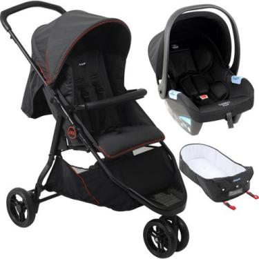 Imagem de Carrinho de Bebe Moises Bebe Conforto Preto Burigotto CR3 22 Gray Red