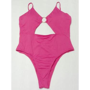 Imagem de Maiô body com bojo recorte e argola frontal - Tropicana Modas, M, Pink
