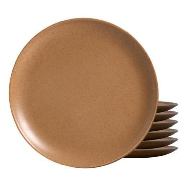 Imagem de Jogo De Pratos Sobremesa Cerâmica Kit 6 Peças 20cm Organic Terracota A