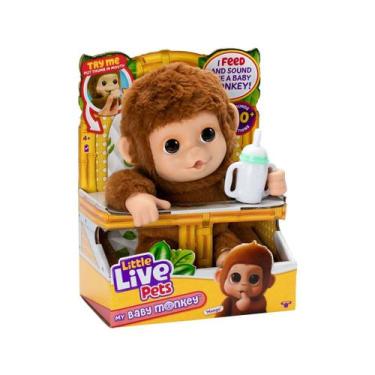 Imagem de Pelúcia Macaquinho Little Live Pets My Baby Brinquedo Infantil Fofo - 