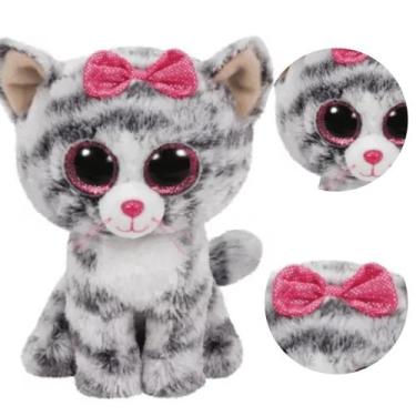 Imagem de Pelúcia Grande Gatinho Kiki Ty Beanie Boos 40cm Toyng