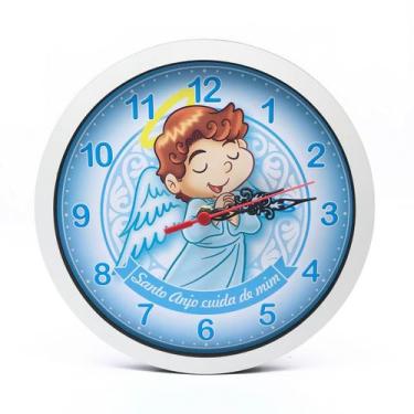 Imagem de Relógio Anjo Da Guarda Azul Menino De Parede Religioso - FORNECEDOR 2
