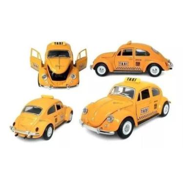 Imagem de Super Fusca Táxi Clássico Carrinho Brinquedo metal Retrô escala 1:32 -