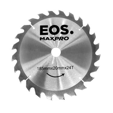 Imagem de Disco de Serra Circular para Madeira EOS DSCM185 185mm 20mm 24 Dentes Aço Tratado para MDF e Compensados