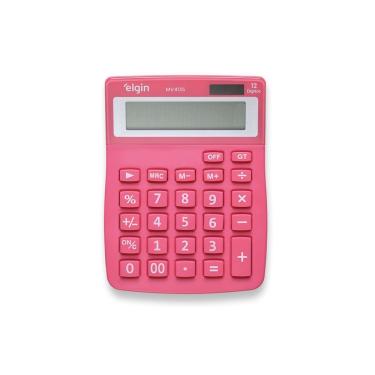 Imagem de Calculadora de Mesa Elgin MV4135 com 12 Dígitos Visor de Cristal Líquido Função Correção Rosa
