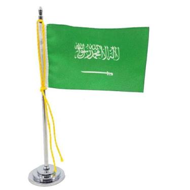 Imagem de Mini Bandeira de Mesa Arábia Saudita 15 cm - SP Bandeiras 