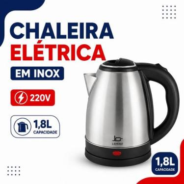 Imagem de Chaleira Elétrica Inox 220v 1,8 Litros Aquecimento Rápido - Lehaví