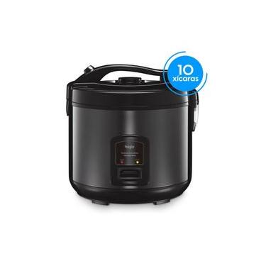Imagem de Panela Elétrica de Arroz Elgin Visio Rice PARX0 10 Xícaras 700W Tampa com Visor Cuba Antiaderente Design Inox Preto