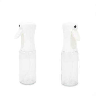 Imagem de Kit 2 Porta Azeite De Vidro 210ml Borrifador Spray Ravi, Branco