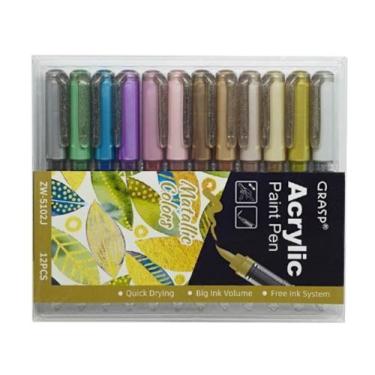 Imagem de Marcador Acrylic Brush C/12 Cores Metalicas Molin, Unico, Unico