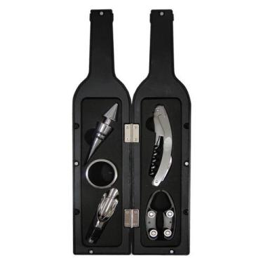 Imagem de Kit Abridor Tampa de Vinho 5 Peças Garrafa Emborrachada DS-1177 - COMM