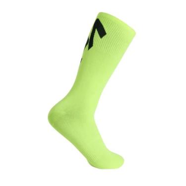 Imagem de Meia Cano Alto Ciclismo Esportes Supacaz Supasox Twisted, S, Amarelo, 