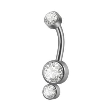 Imagem de Piercing De Umbigo Em Titânio Com Zircônia 16G, Joia Corporal Com Zirc