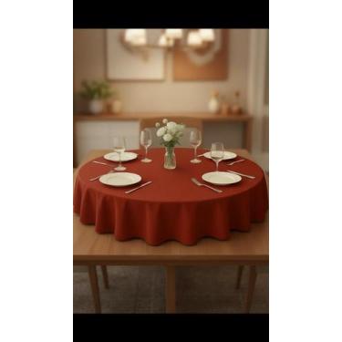 Imagem de Toalha de Mesa Redonda 1,40m 4 Lugares Tecido Resistente - Congratulat