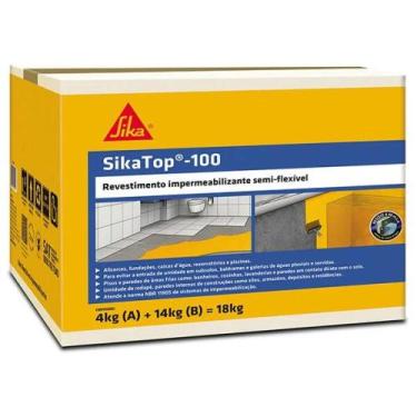 Imagem de SikaTop 100 18kg Impermeabilizante Bicomponente Cinza