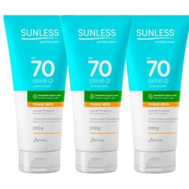 Imagem de Kit 3 Protetor Solar Sunless FPS 70 Toque Seco 200g