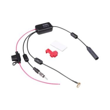 Imagem de Antena Universal DAB+ Para Carro Com Divisor De Sinal FM AM E Kit Ampl