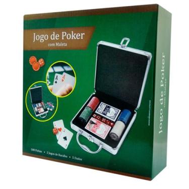Imagem de Jogo de Pôker com Maleta 100 Fichas 5 Dados 2 Jogos Baralho - Imporien