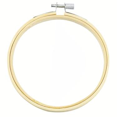 Imagem de Bastidor Madeira Bambu Com Anel Ajustável Bordado - 30 Cm