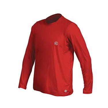 Imagem de Camisa Ciclismo Masculina Manga Longa UV - Vermelho G