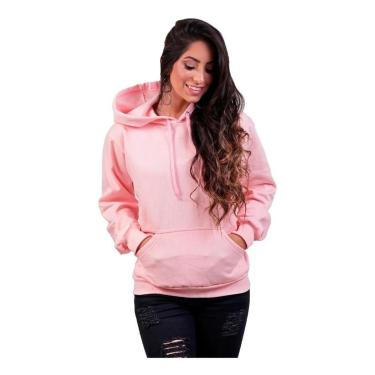 Imagem de Blusa Moletom Liso Feminino Casaco em Algodão-Feminino