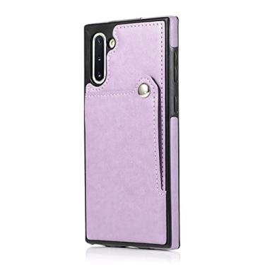 Imagem de Slot de cartão da moda capa traseira de couro para telefone para Samsung Note 20 Ultra 10 Plus 9 para Galaxy S20 FE S10 S9 S8 S7, Roxo, para Samsung S7 Edge