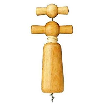 Imagem de Franmara Abridor de saca-rolhas bistrô de madeira de faia estilo hélice inversa 3015-BU