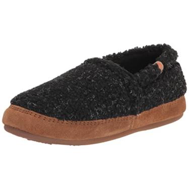 Imagem de Acorn Pantufas femininas moc com sensação confortável de nuvem, cabedal macio e aconchegante e sola antiderrapante, Reciclado - Preto, 5-6