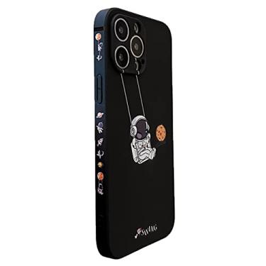 Imagem de Yonds Queen Capa fofa para iPhone 12 Pro Max, design legal de astronauta, planeta, lua, design elegante de TPU macio, à prova de choque, antiderrapante, capa protetora (iPhone 12 Pro Max, planeta