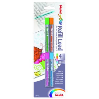 Imagem de Pentel Artes 8 cores refil chumbo, cores sortidas, pacote com 4 (CH2BP4M1)