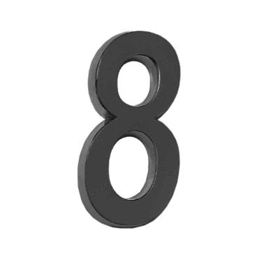 Imagem de Número Residencial 3D "8" Plástico ABS Preto Metalcromo