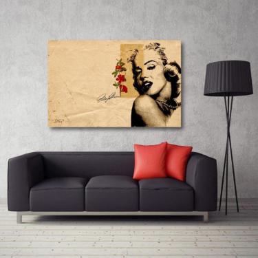 Imagem de Quadro decorativo Marilyn Monroe Pop Art com Tela em Tecido