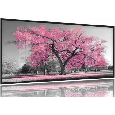 Imagem de Quadro Decorativo 130x60 Sala Quarto Árvore Rosa Claro 1