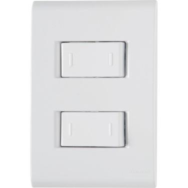 Imagem de Conjunto 4x2 com 2 Interruptores Paralelos Tramontina Liz 10 A 250 V Branco Tramontina
