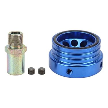 Imagem de Aramox Placa de filtro de óleo, placa de filtro de óleo adaptador de placa sanduíche de óleo acessório automotivo de liga de alumínio para GT86 2017 (azul)