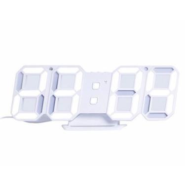 Imagem de Relógio Digital 3D Led Parede Mesa Alarme Snooze Com Alarme 12/24 Hora