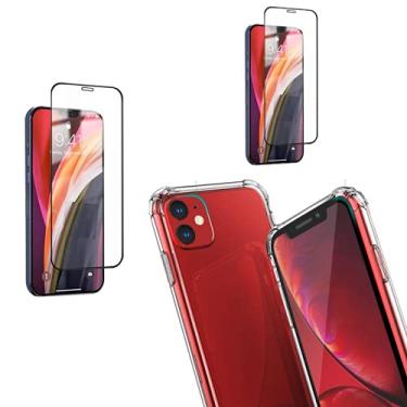 Imagem de Kit Capinha Case Celular + 2X Película Vidro 3D Compatível iPhone 12