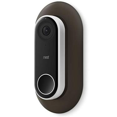 Imagem de elago Placa de parede compatível com Google Nest Hello (marrom escuro) - Compatível com campainha de vídeo Google Nest Hello Smart WiFi, uso com cunha ajustável [patente registrada nos EUA]