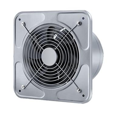 Imagem de Fã exausto Ventilador do ventilador montado na parede, poderoso ventilador de exaustão de metal com válvula de retenção e tampa de malha protetora, ventilador de baixo ruído em casa para banheiro da c
