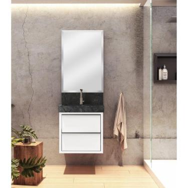 Imagem de Lavatório em Porcelanato para Banheiro 50cm com Cuba Esculpida Top Blu Black