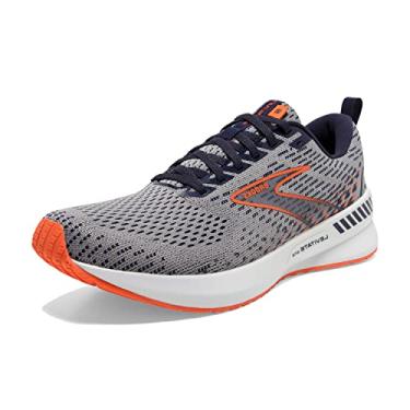 Imagem de Brooks Levitate Gts 5 tênis de corrida leve para homens com forro têxtil respirável e amortecimento de alta energia, Cinza/Pavão/Chama, 7