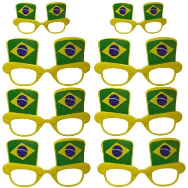 Imagem de Kit 10 Óculos  Do Brasil Cartola Copa Do Mundo 
